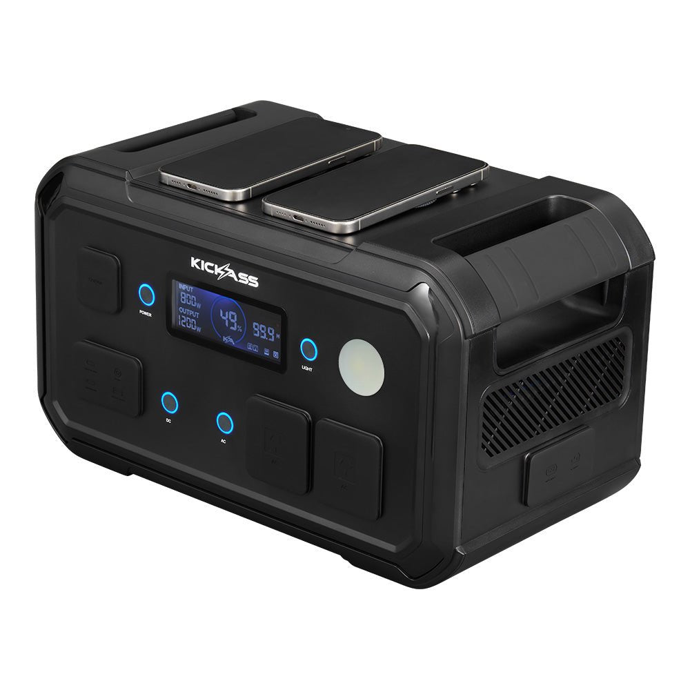 KickAss KickCharge 1200 LiFePO4 Power Station MKII - 1120Wh, 87.5Ah @ 12.8V